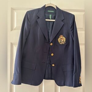 Ralph Lauren Navy Blazer with Embroidered Crest